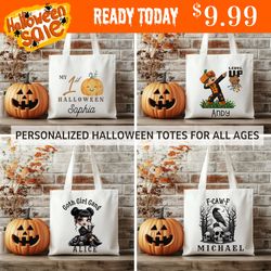 Custom Personalized Halloween Trick Or Treat Bags for ALL AGES! | SAME/Next DAY Local Pickup
