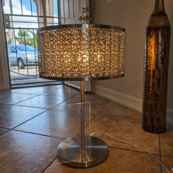 Glitter Brushed Steel Crystal Lamp (BLING)