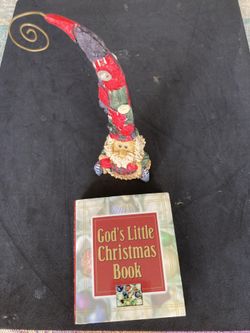 Like New Vintage Christmas Book & Figurine Set