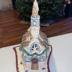 2009 Blue Sky Heather Goldmine Christmas Village Church Tea Light DAMAGED 