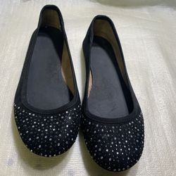 Style & Co Black Ballet Flats Rhinestone Studded Round Toe Women’s Shoes size 6