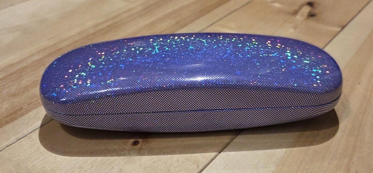 NEW Purple Holographic Eye Glasses Hard Case