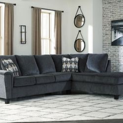 New Ashley Brand Dark Gray Sectional Sofa Couch 