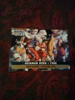 Vintage 1991 pro set football/Barry Sanders/Heisman hero-1988 /Oklahoma State/card # 39