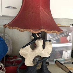 Vintage mid century modern figurine chalk lamp