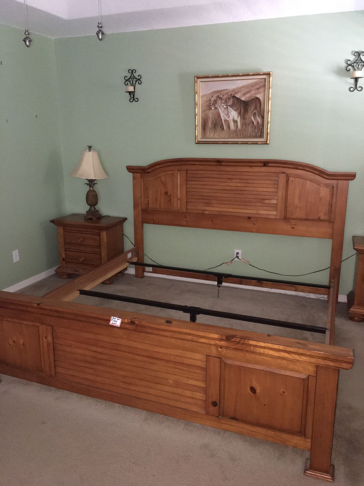 King size Bedroom Set- **reduced only $700**Haverty’s Furniture in very good shape -No Mattress)