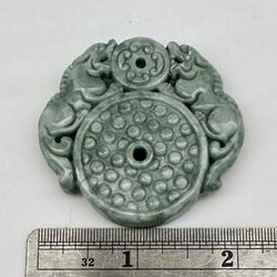 Carved Chinese Jade Dragon Pendant 
