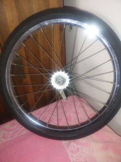 Schwinn S7 rear rim clean in and out with original rear slick