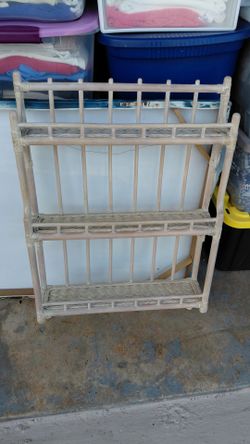 3 tiers Rattan shelves unit.