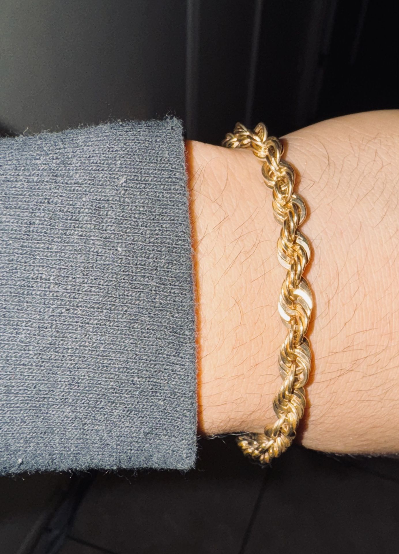 14k Hollow Gold Rope Bracelet