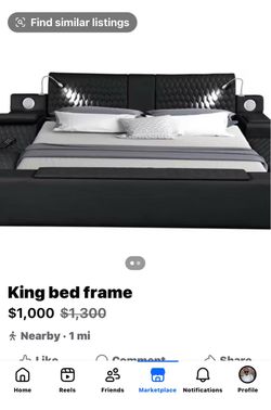 King size bed frame
