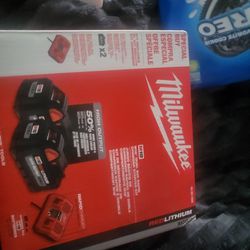 Milwaukee M18 Batteries two  8.0 Ah With Double Charger