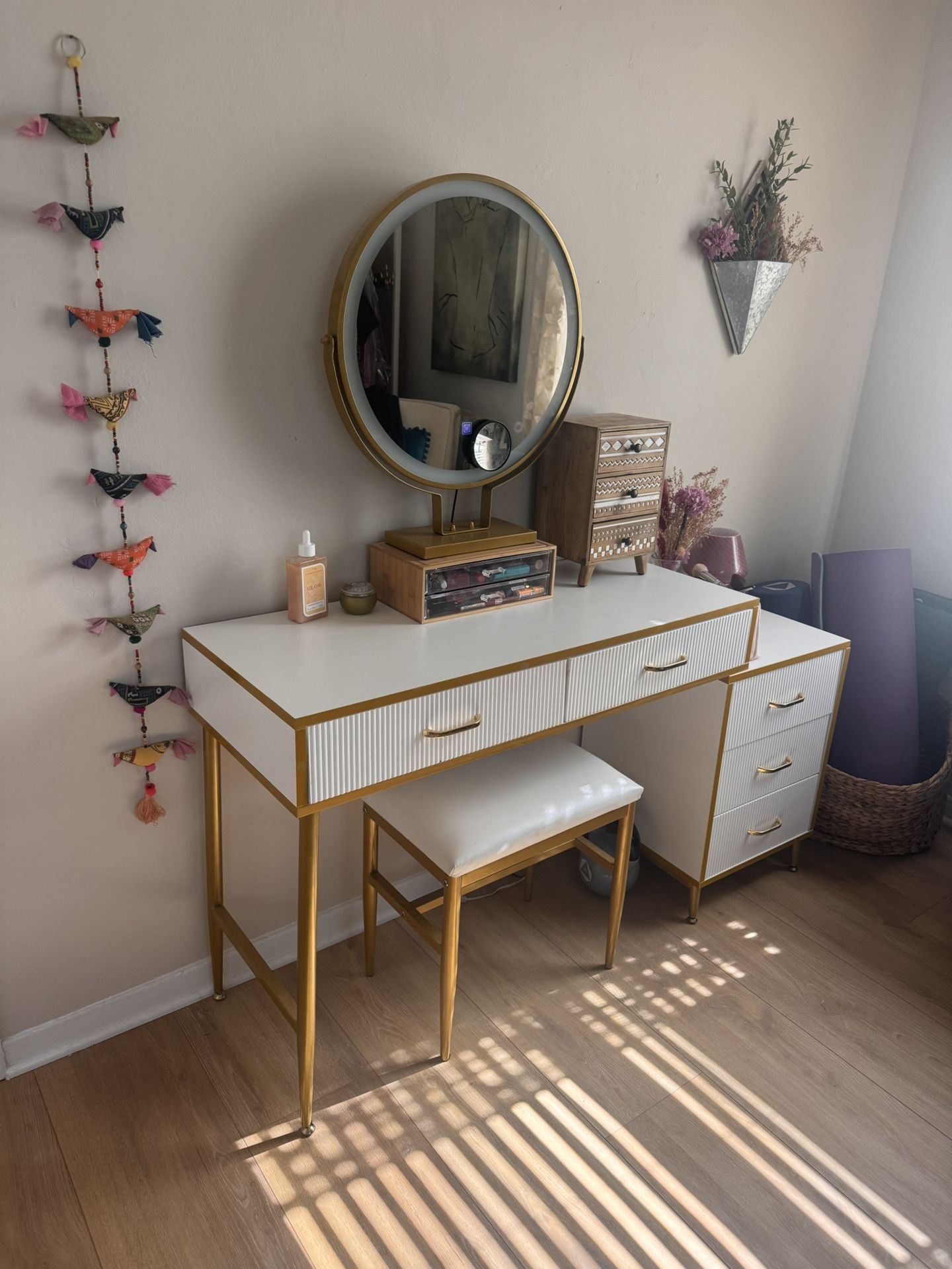 Makeup Vanity & Matching Stool