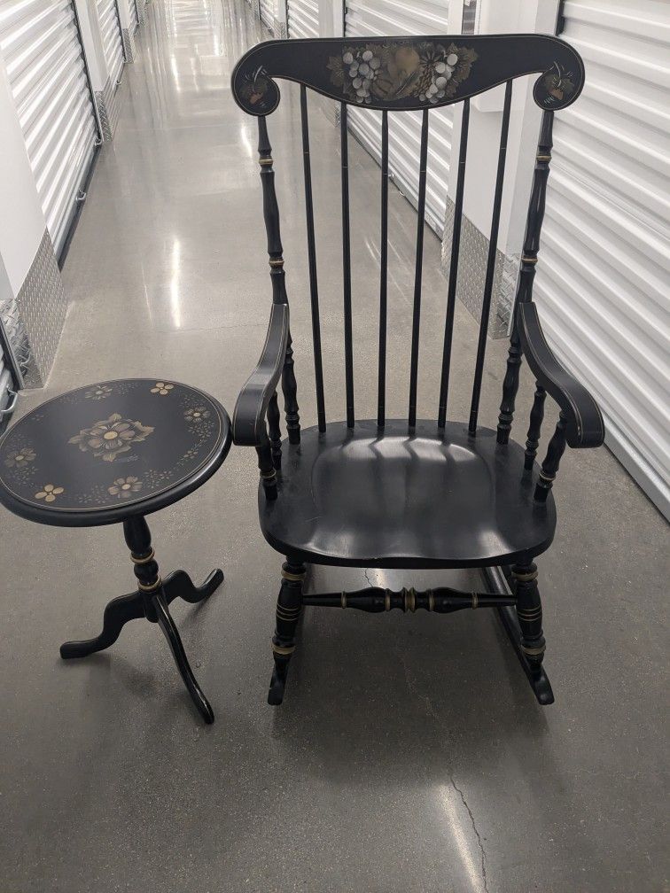Ethan Allen Rocking Chair And Side Table