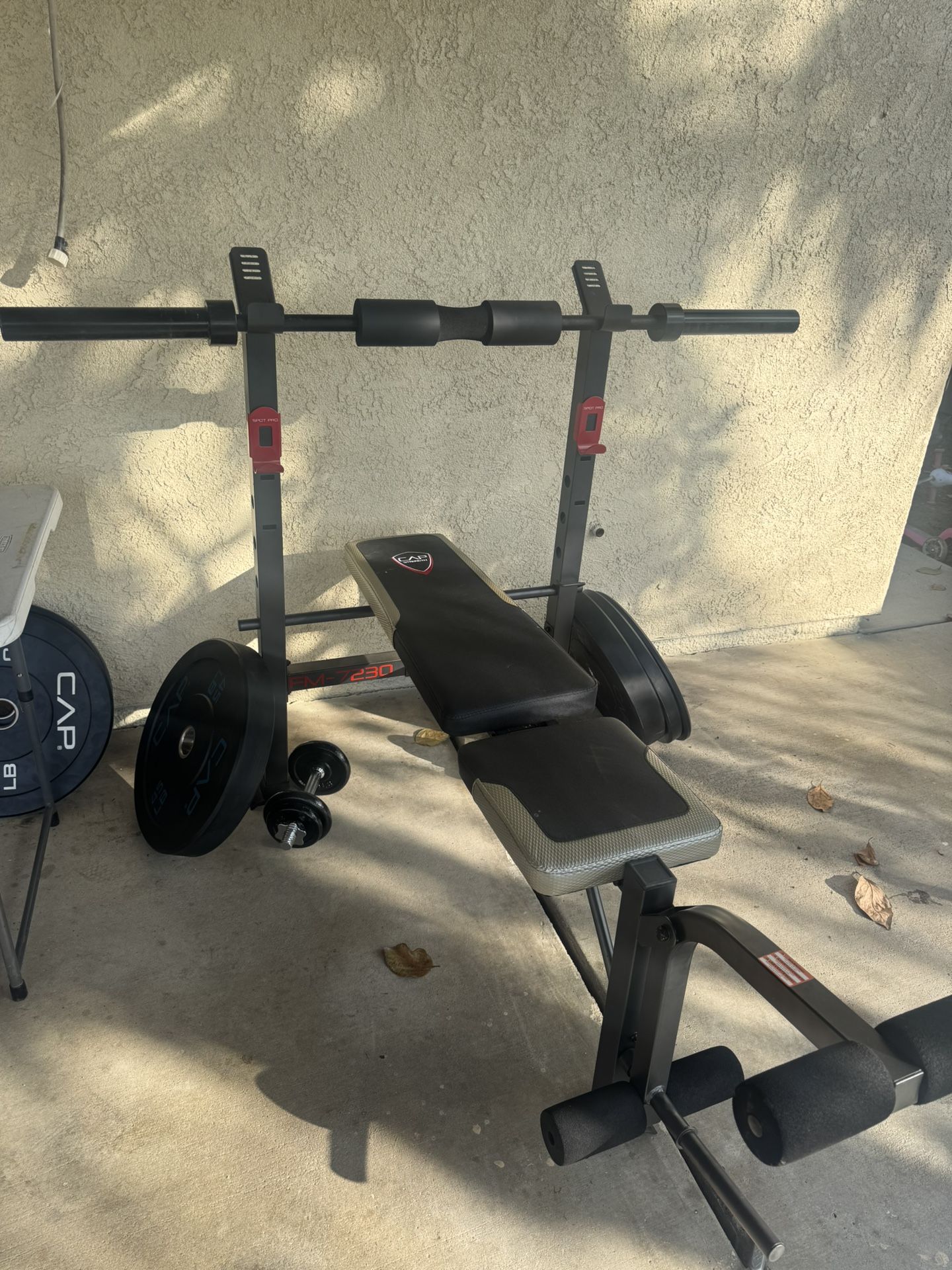 Bench With Bar & Weights 