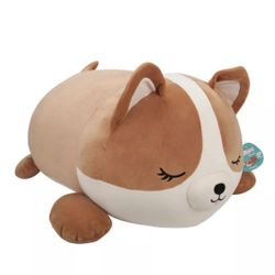 NWT SLEEP-A-MALLOWS by Squishmallows Jumbo Plush 30" Regina Corgi Dog Tan/white 
