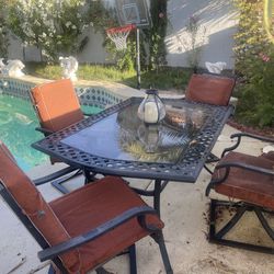 Patio Set With 4 Chairs And Cushions