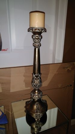 Solid heavy tall candle holder 21 in tall