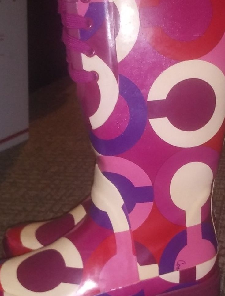 WOMENS COACH RAIN BOOTS SIZE 5