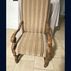 Wooden Fabric Armchair Upholstered