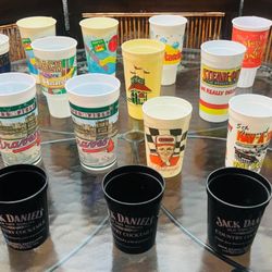 Collection Of Vintage Plastic Souvenir & Promotional Cups  (18 Total )