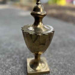 Vintage Neo Classical Style Etched Brass Urn | Chairish