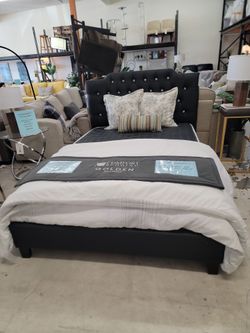 Full size bed frame with mattress