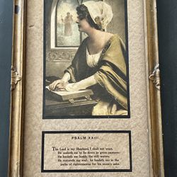 Vintage Framed Psalm XXIII Artwork