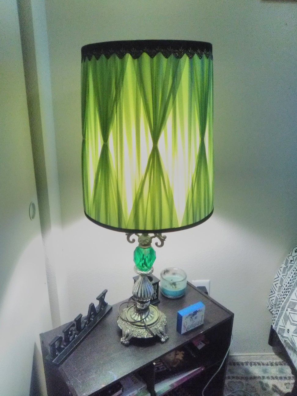 Emerald green vintage lamp