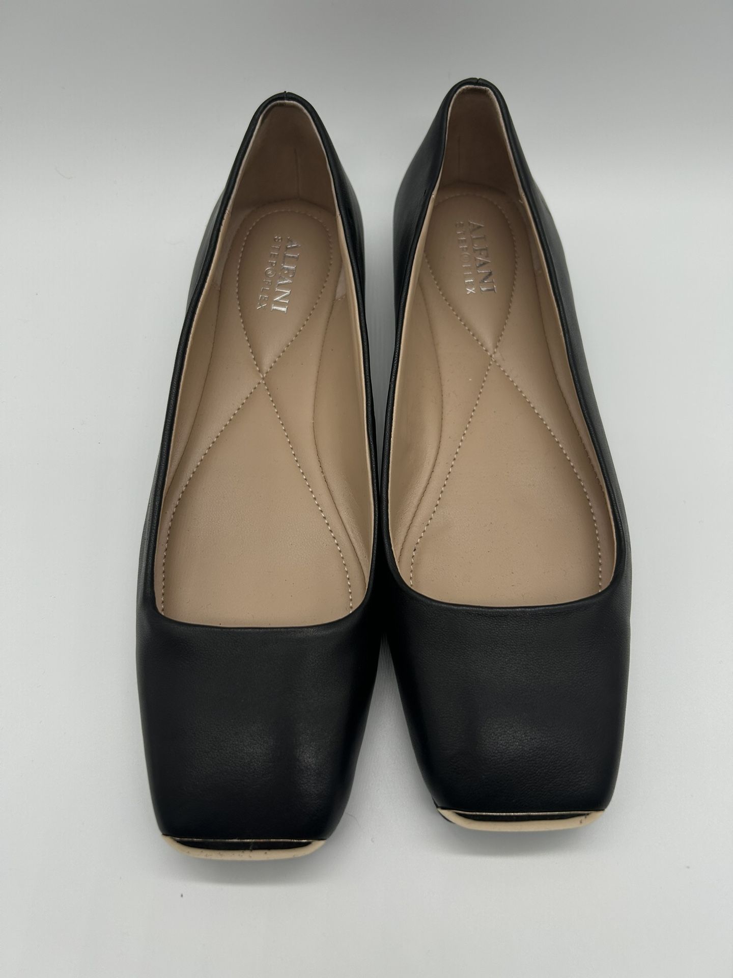 Alfani Womens Neptoon Faux Leather Ballet Flats Black
