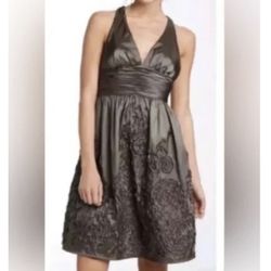 Adrianna Papell Charcoal Shimmer Formal Dress