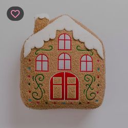 Gingerbread House Shaped Pillow