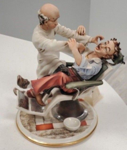 Authentic Capo di Monte Italian Dentist Porcelain Statue