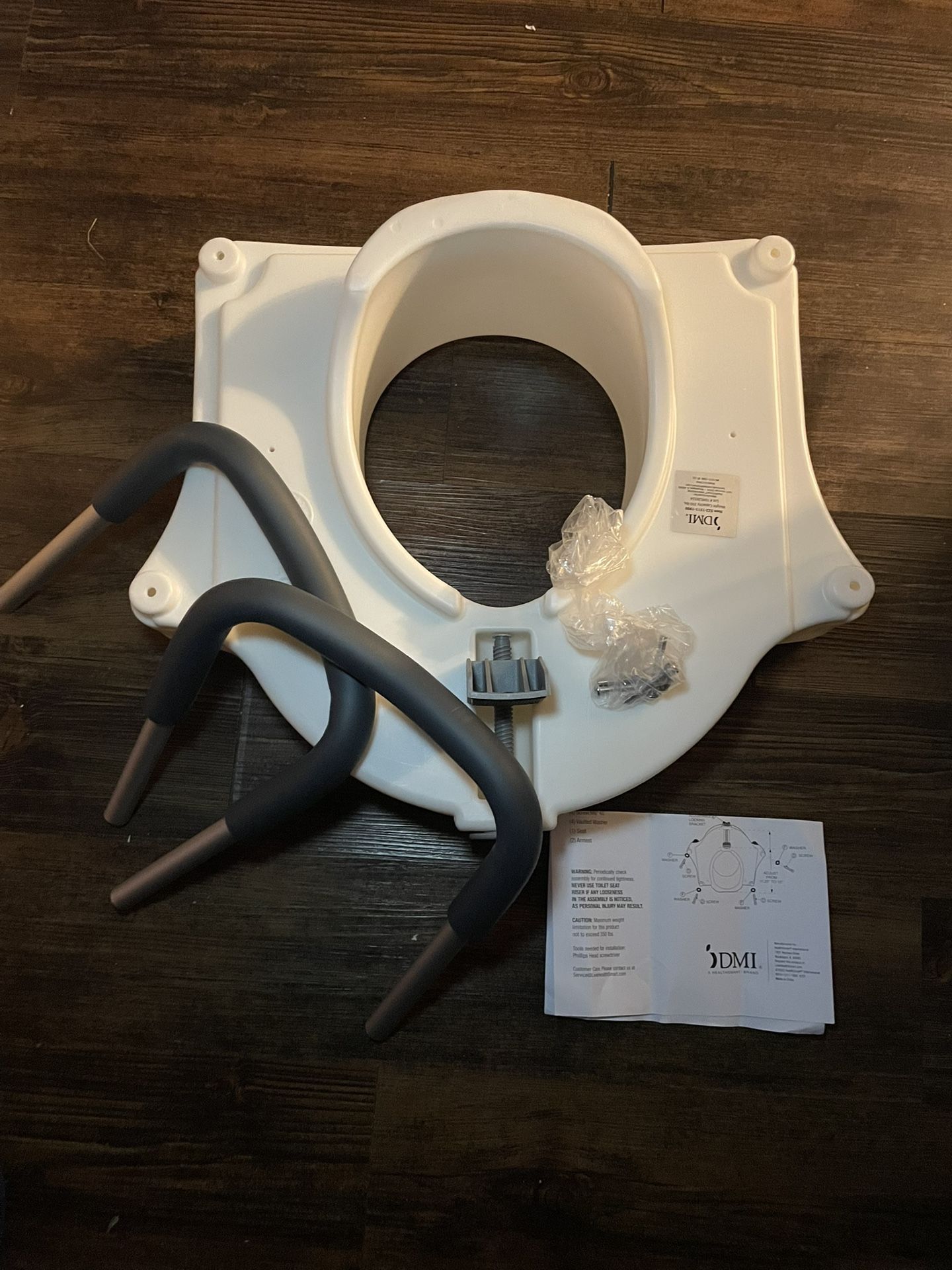 Brand New Raised Toilet Seat with Padded Arms, Toilet Seat Riser with Handles, Extra 5” of Height