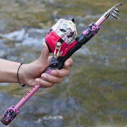 YONGZHI Kids Fishing Rod and Reel Combo,Light Weight Fishing Pole with Spincast Fishing Reel Tackle Bag Lures for Youth,Girls and Boys Good Starter Fi