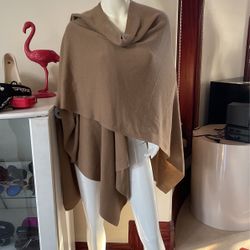 Neutral Tan Color Large Shawl