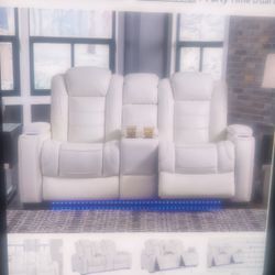 Ashley furniture White Power Recliner 