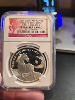 2014 G.Britain s2pnd year of the horse PR70 ultra cameo