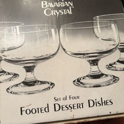 Beautiful Vintage Royal Bavaria Crystal Dessert Glasses Set 