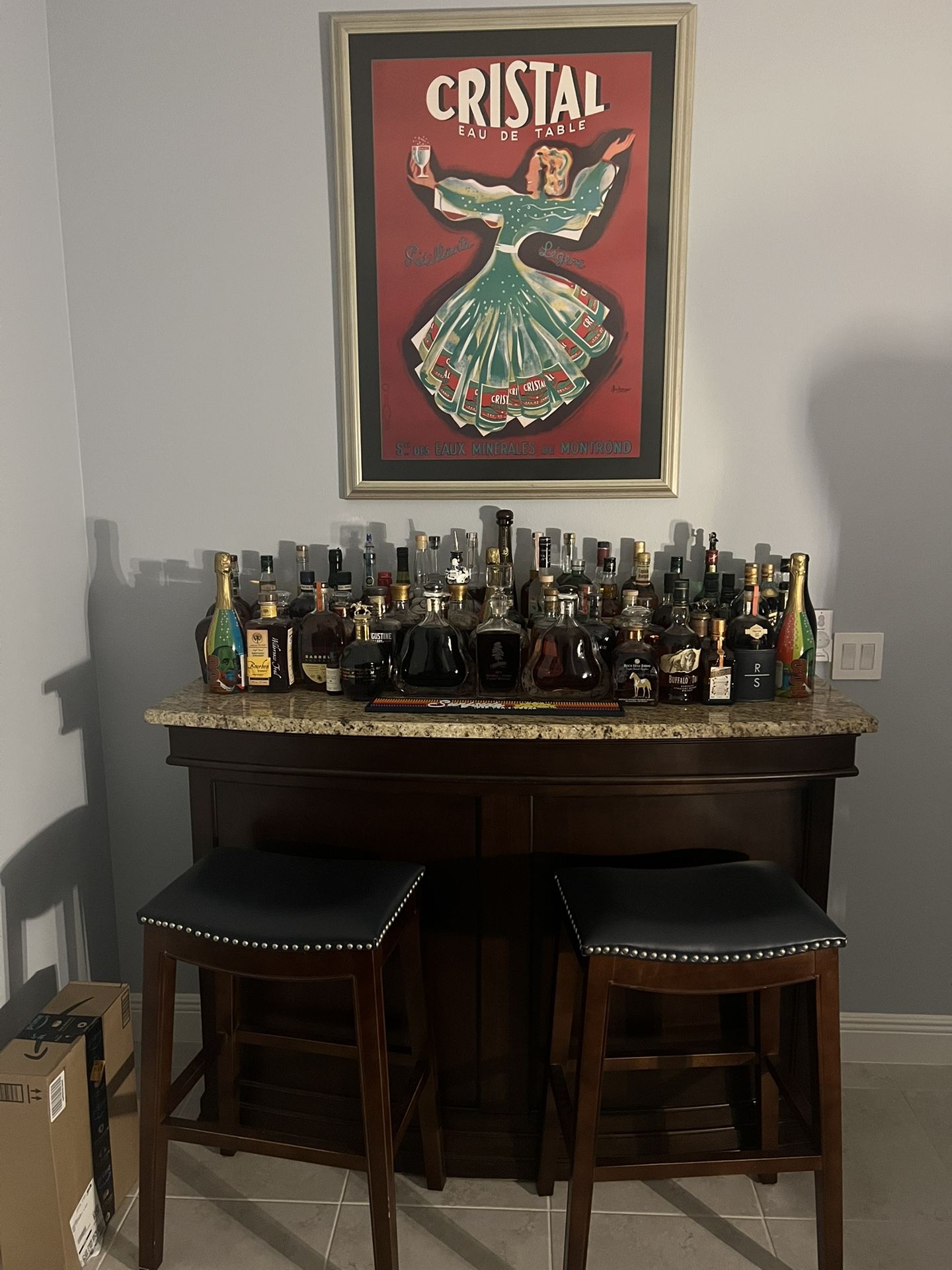 Freestanding Bar With Custom Granite Top