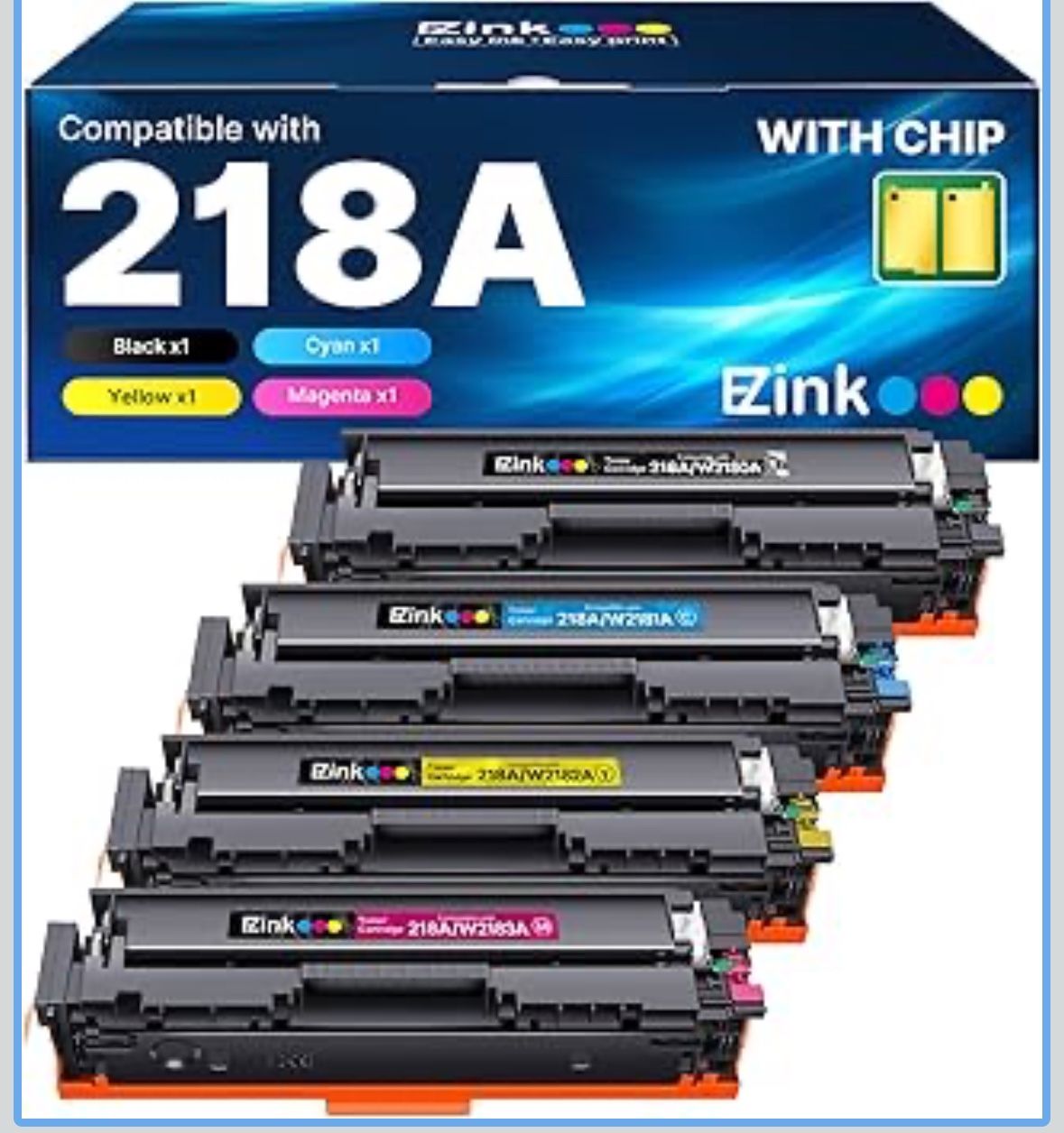 218A with Chip Compatible for HP 218A Toner Cartridges 4 Pack