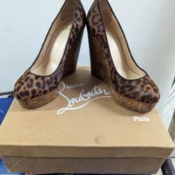Christian Louboutin Leopard Heel Sz 38