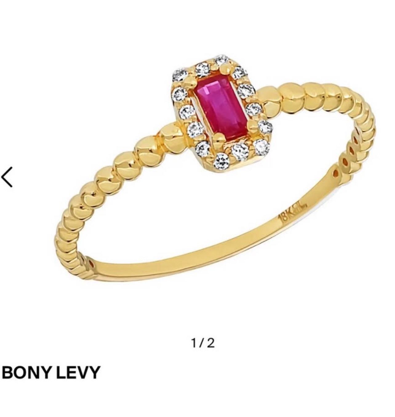 BONY LEVY El Mar Ruby & Diamond Stackable Ring In 18k Yellow Gold