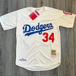 Fernando Valenzuela Cream Dodgers Jersey #34