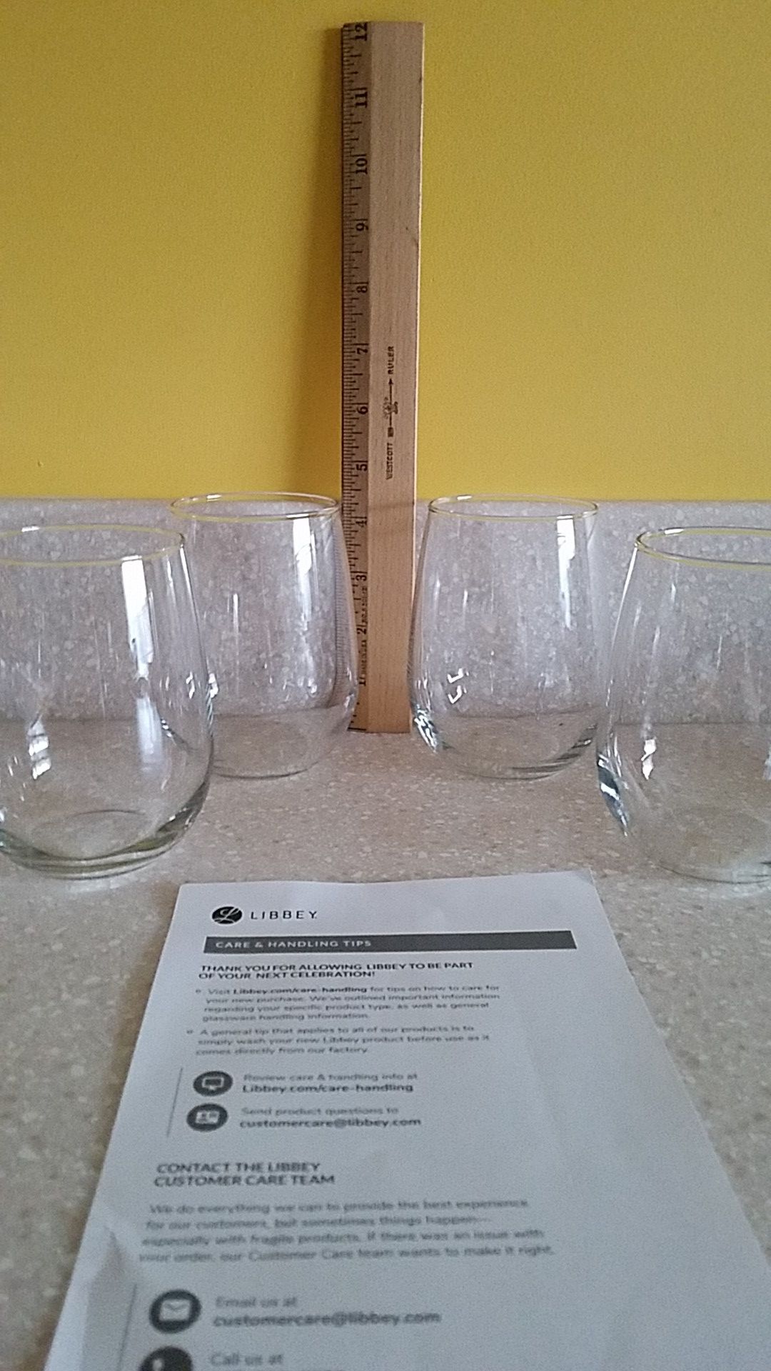 Set of 4 Libbey Glassware Stemless White Wine Glasses, 17 oz.