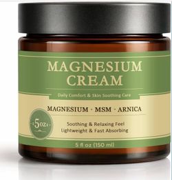 Relief Magnesium Cream Soothing Nerve Formula Cream with MSM & Arnica for Knees Muscle Support, 5 Fl Oz (150Ml)