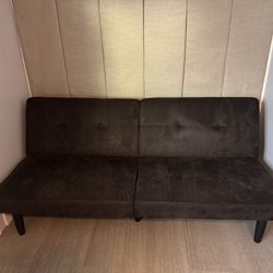 Black futon couch