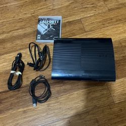 SONY PLAYSTATION 3 PS3 SUPER SLIM BLACK TESTED WORKING CECH-4001B W/ Controller