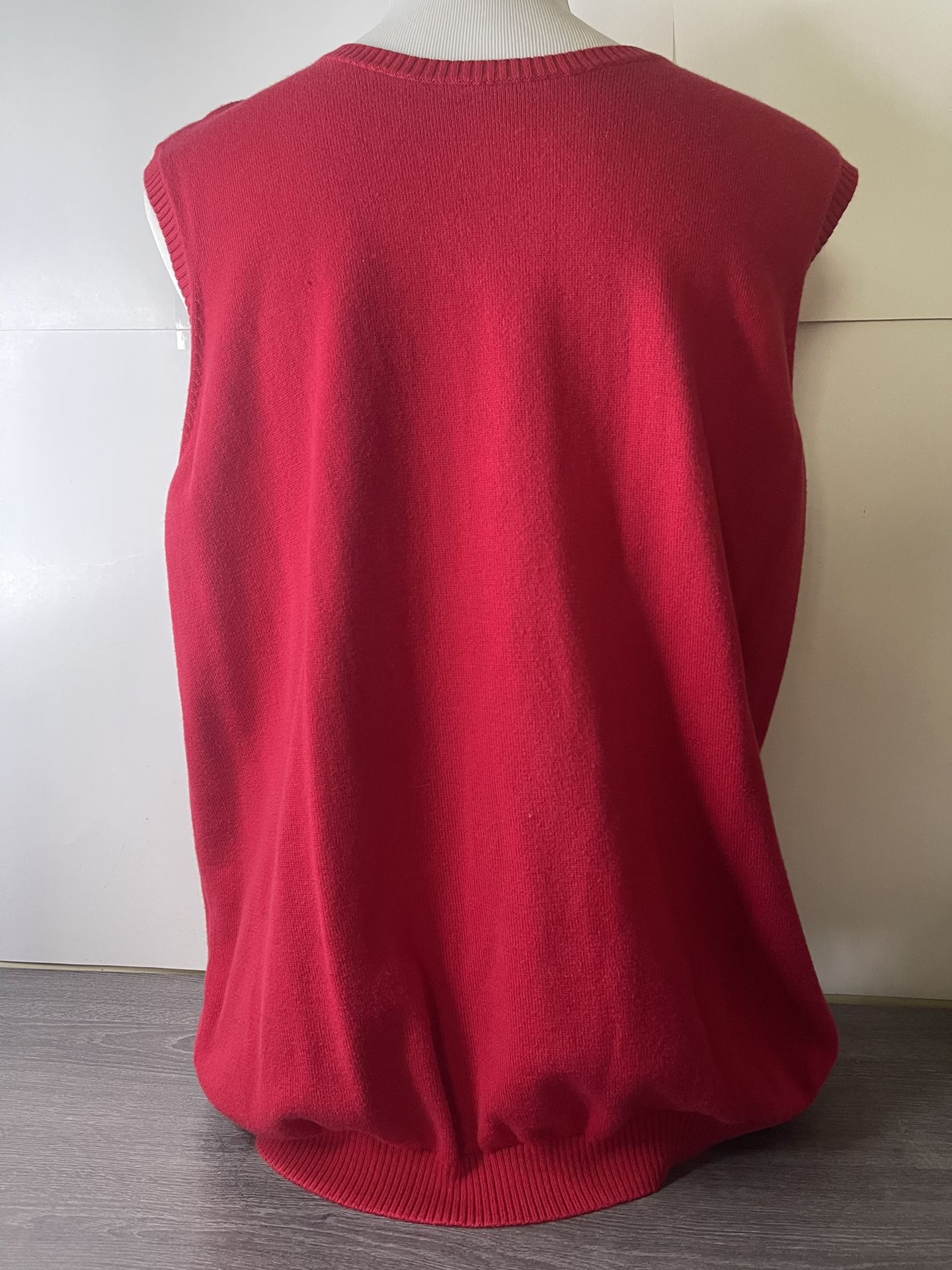 V Neck Knitted Pullover Sweater Vest Size XL