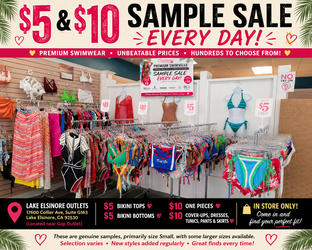 $5 & $10 Designer Swimwear Sample Sale - Lake Elsinore